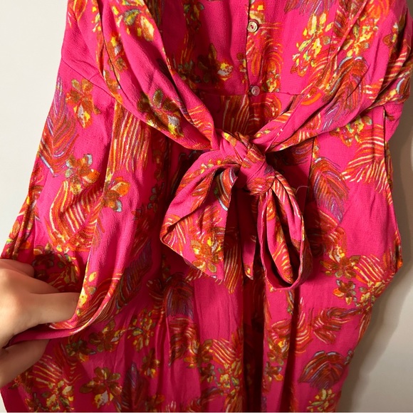 Free People Hot Tropics Jumpsuit in Hot Pink Combo - Picture 7 of 8